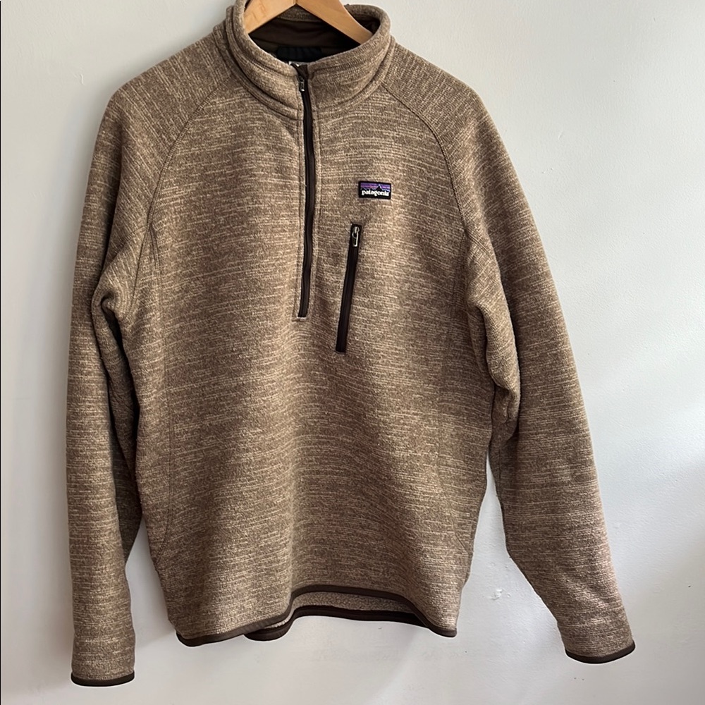 Patagonia Brown Zip Up Sweater with Textured Fleece